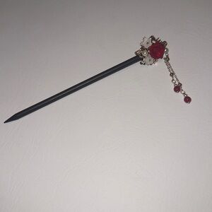 Elegant Red and Black Hair Stick